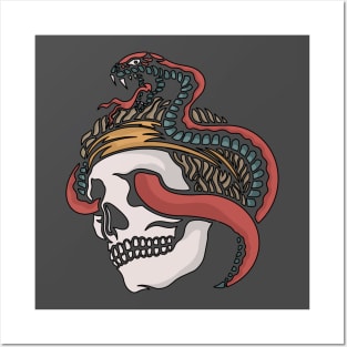 Snake and skull Posters and Art
